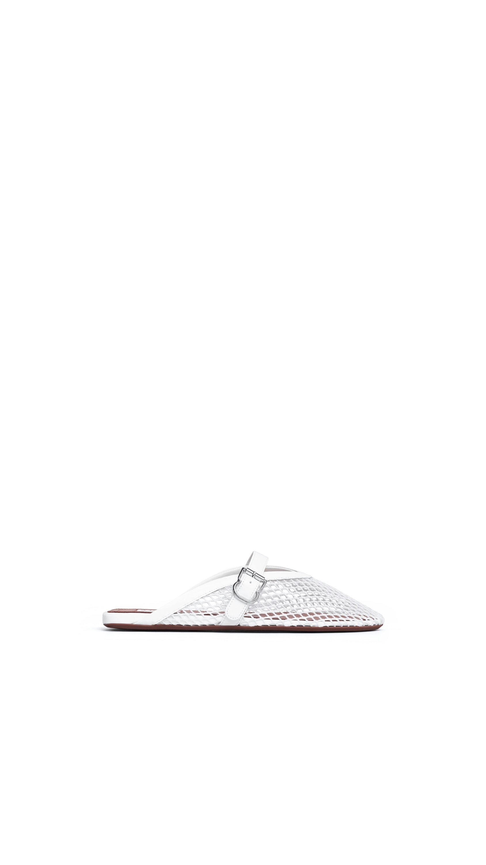ALAÏA OPTICAL WHITE FLAT MULES IN FISHNET | ALAÏA US