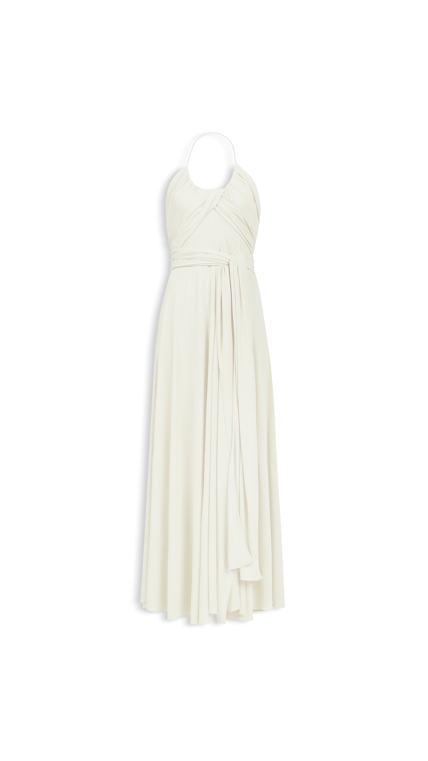 ALAA CREAMY WHITE CROSSED JERSEY DRESS | ALAA PL