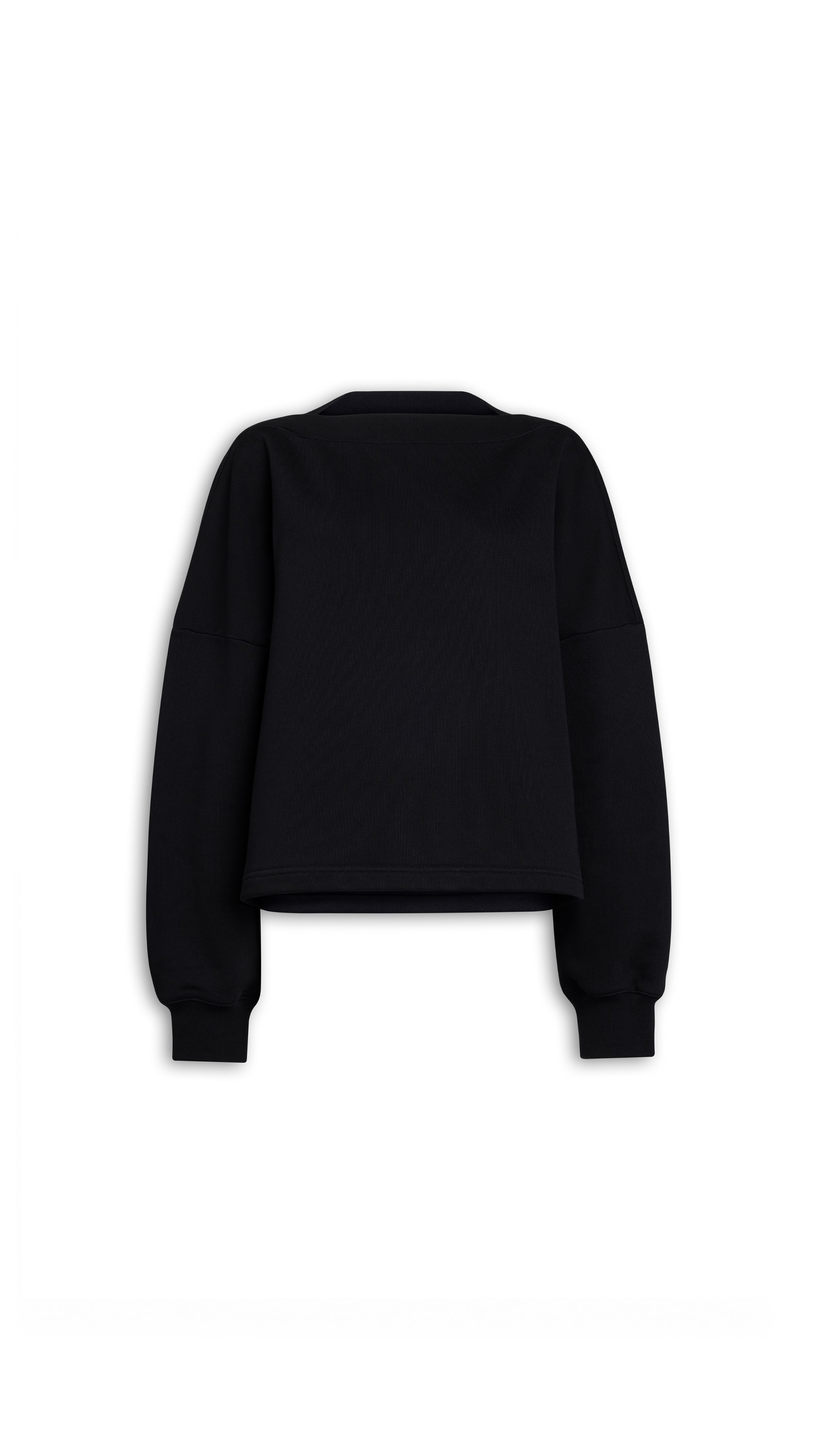 ALAÏA フリース ボートネックスウェット ブラック | ALAÏA JP