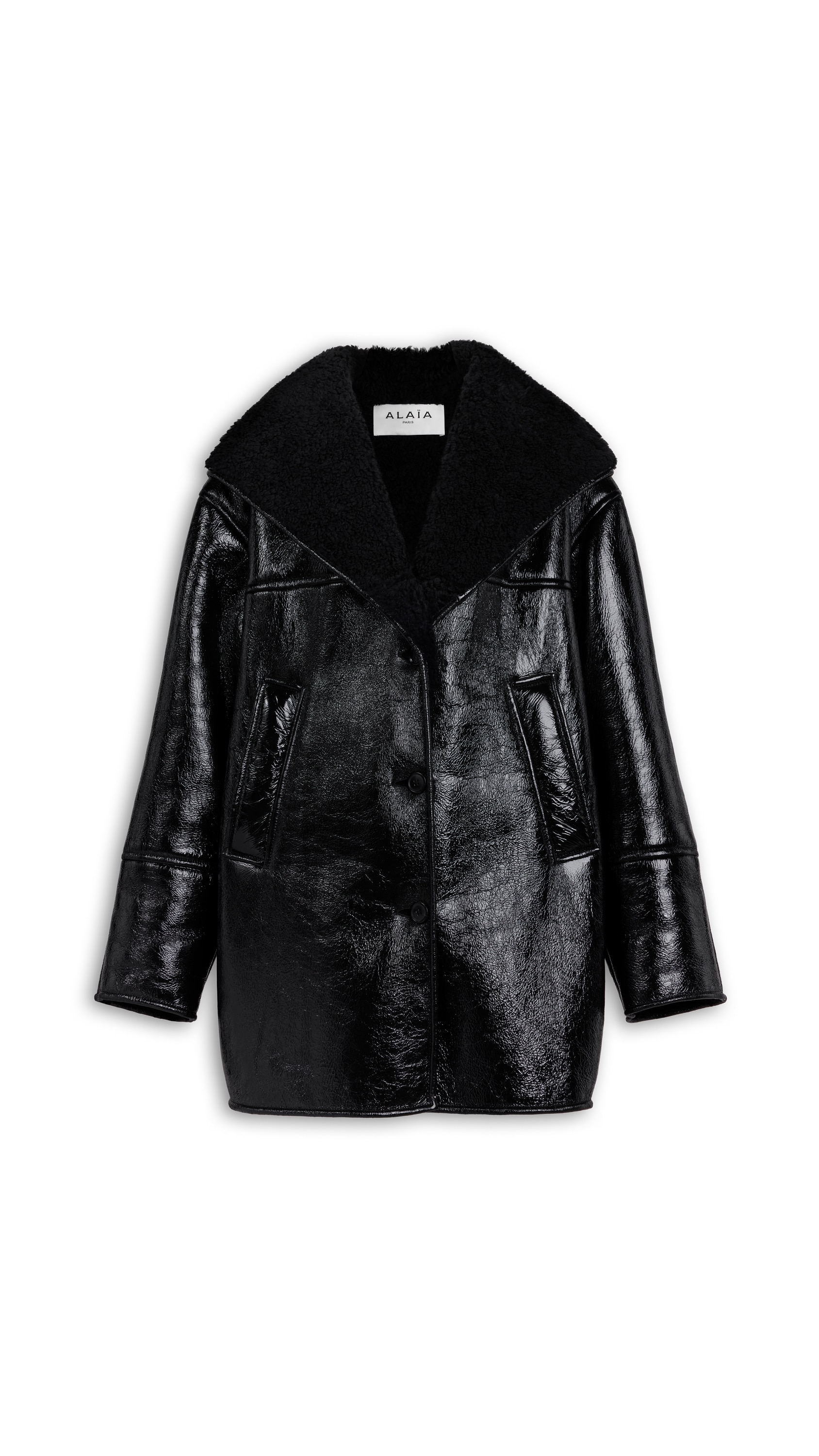 HOODED SHEARLING PARKA