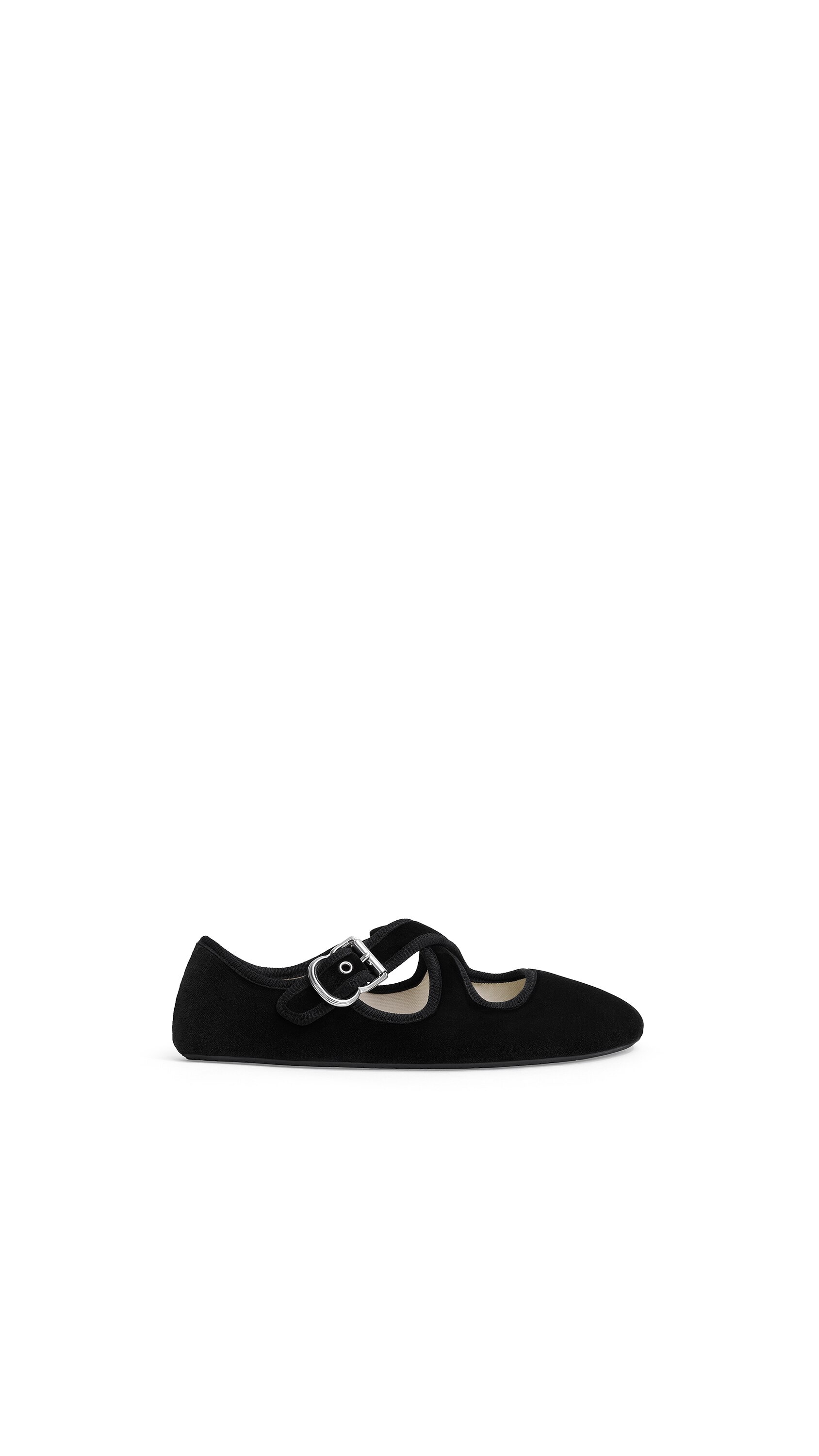 CRISS CROSS BALLET FLATS IN VELVET