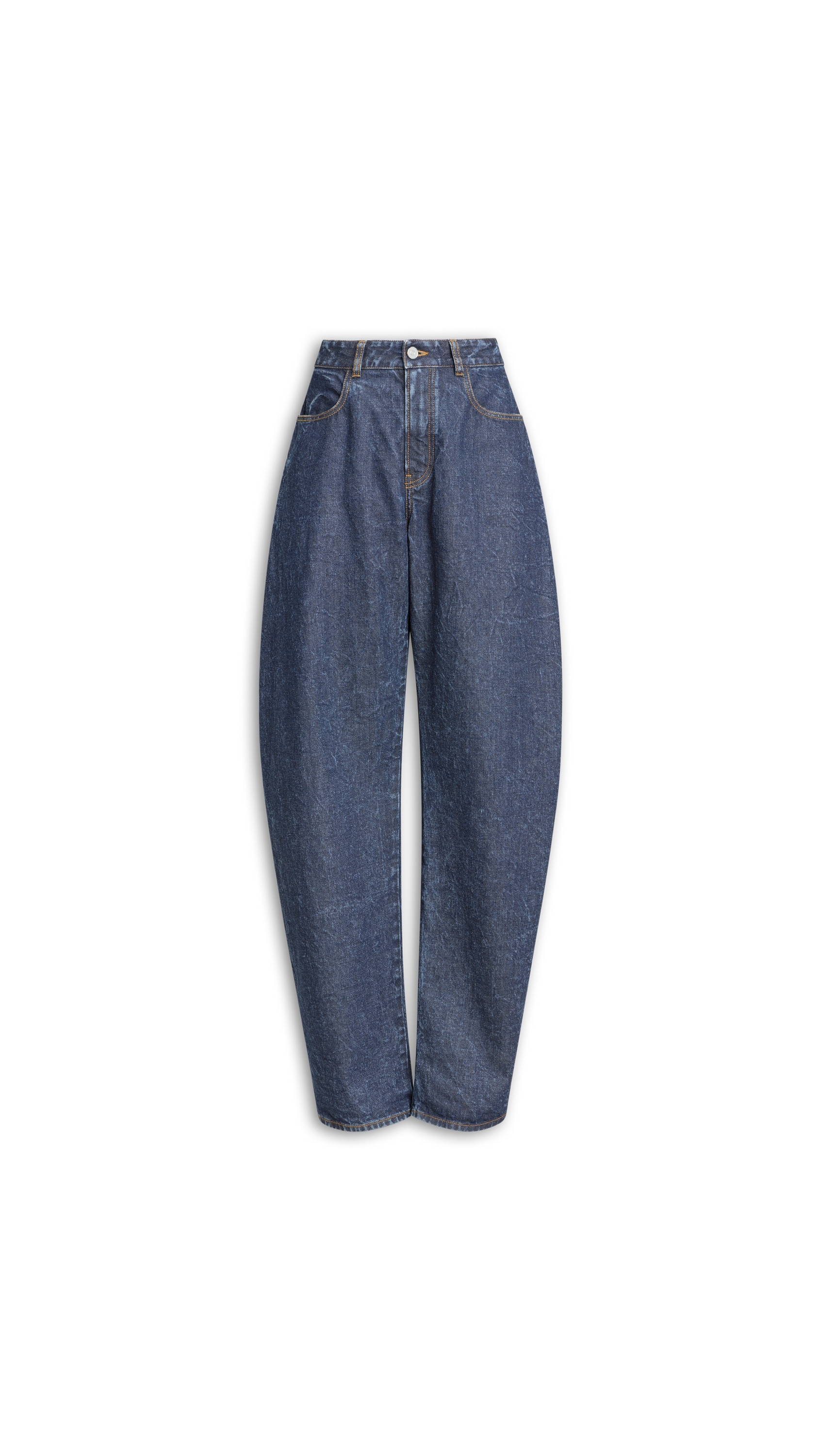LOW ROUND DENIM PANTS