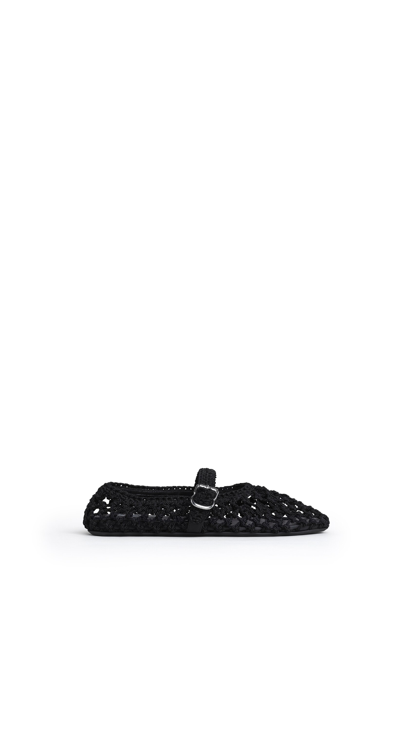 ALAÏA Noir BALLET FLATS IN SATIN CORD | ALAÏA GE