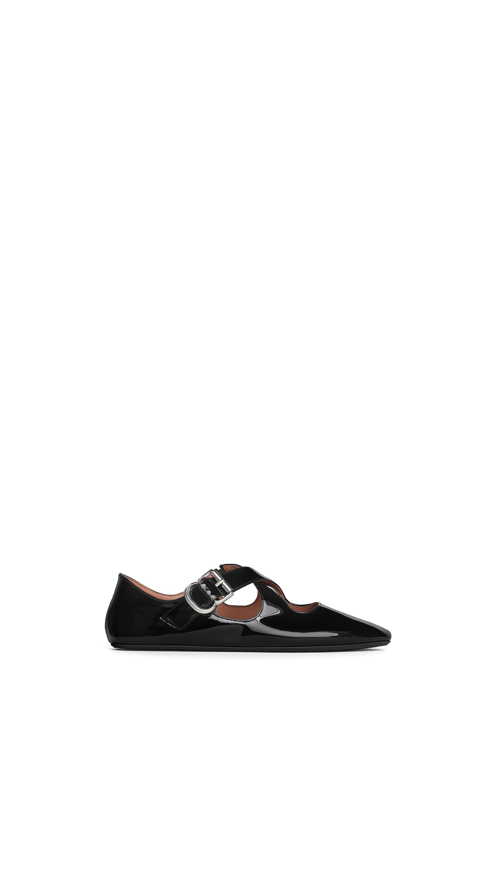 CRISS CROSS BALLET FLATS IN PATENT CALFSKIN