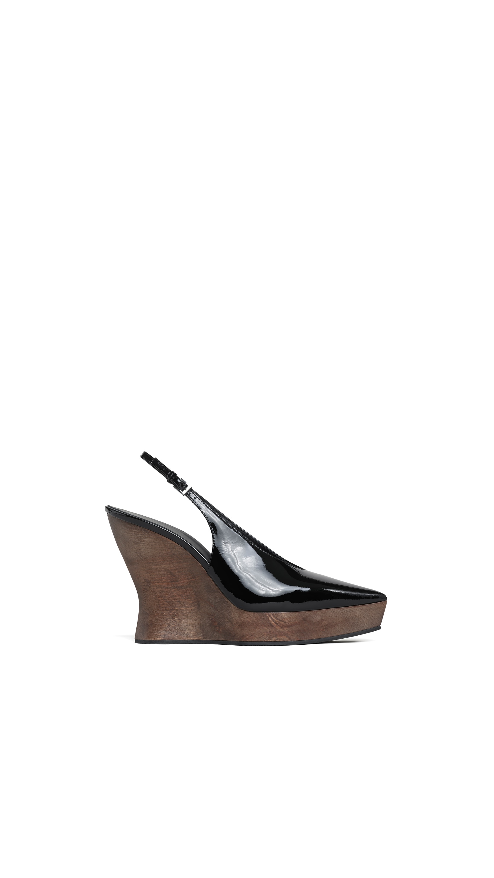 ALAÏA BLACK CLOGS WEDGE SLINGBACKS IN PATENT CALFSKIN | ALAÏA US
