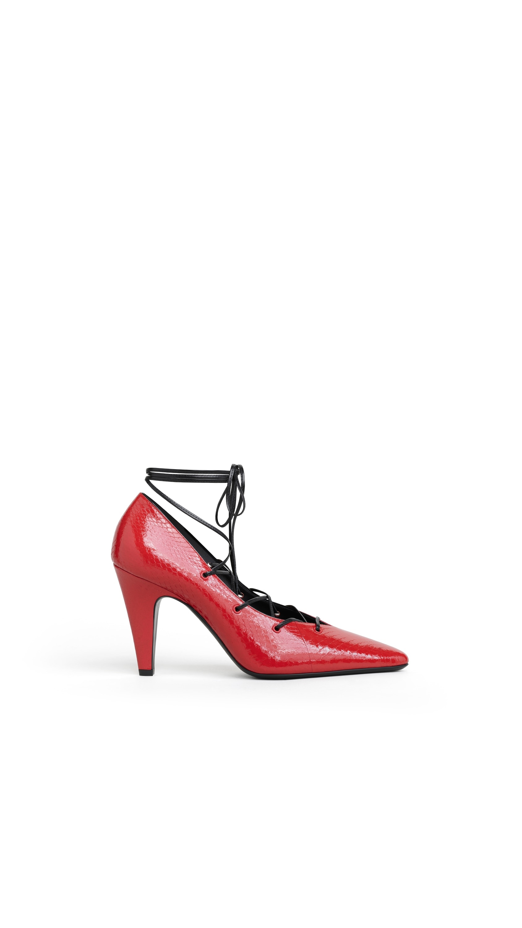 ALAÏA BURNT ORANGE CONE LACED PUMPS IN AYERS LEATHER | ALAÏA US
