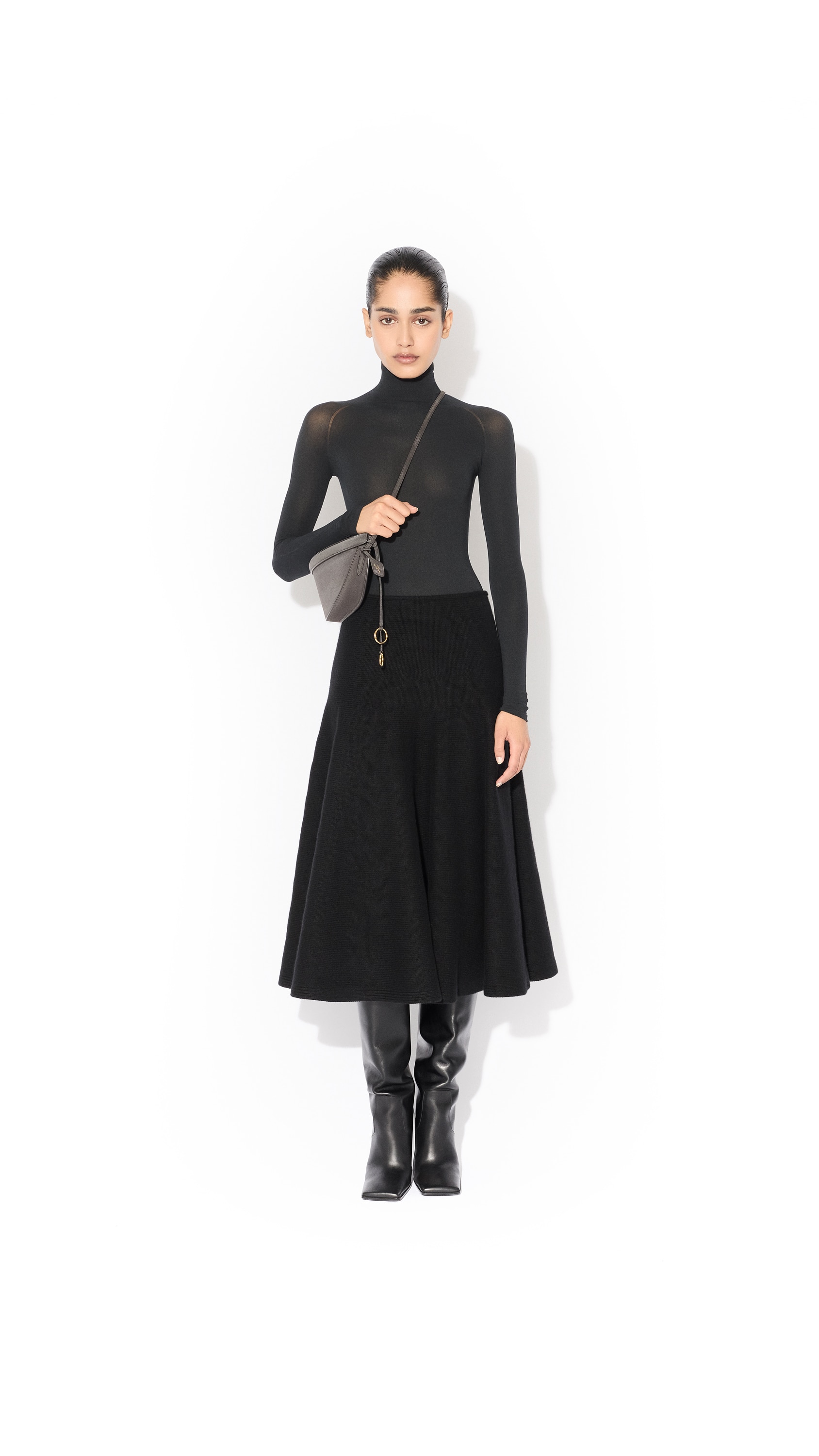 HIGH NECK SECOND-SKIN KNIT BODYSUIT