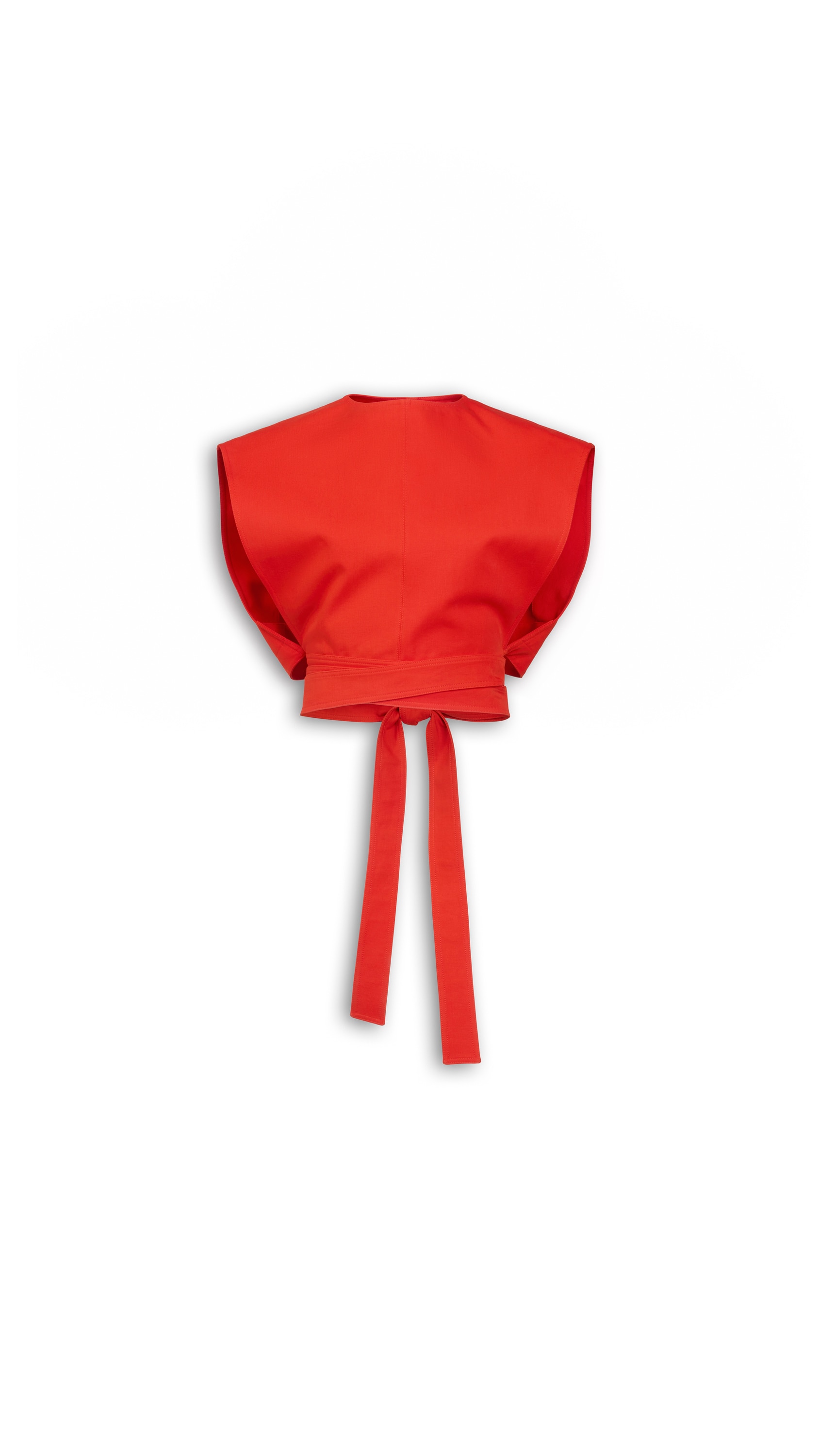 ALAÏA BLOOD ORANGE BELTED COTTON TOP | ALAÏA US