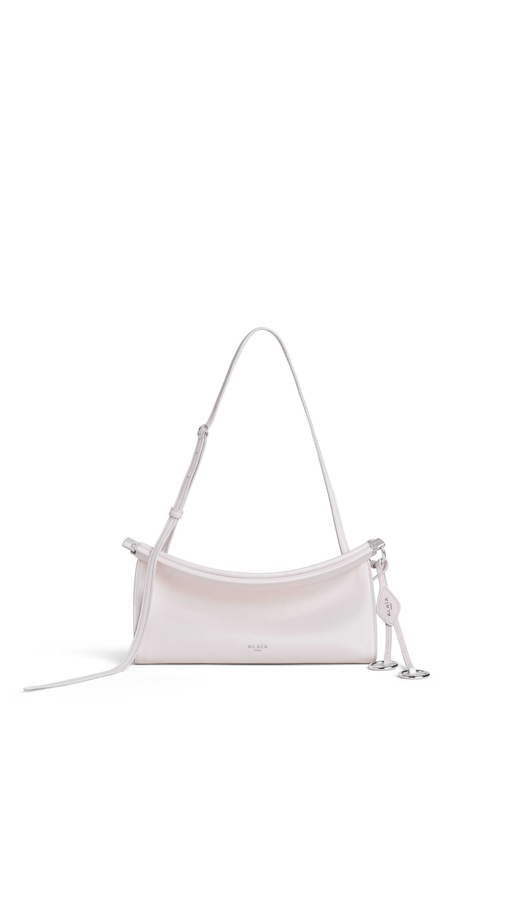 ALAÏA ROSE QUARTZ LE CLICK EAST WEST SMALL BAG IN CALFSKIN | ALAÏA US