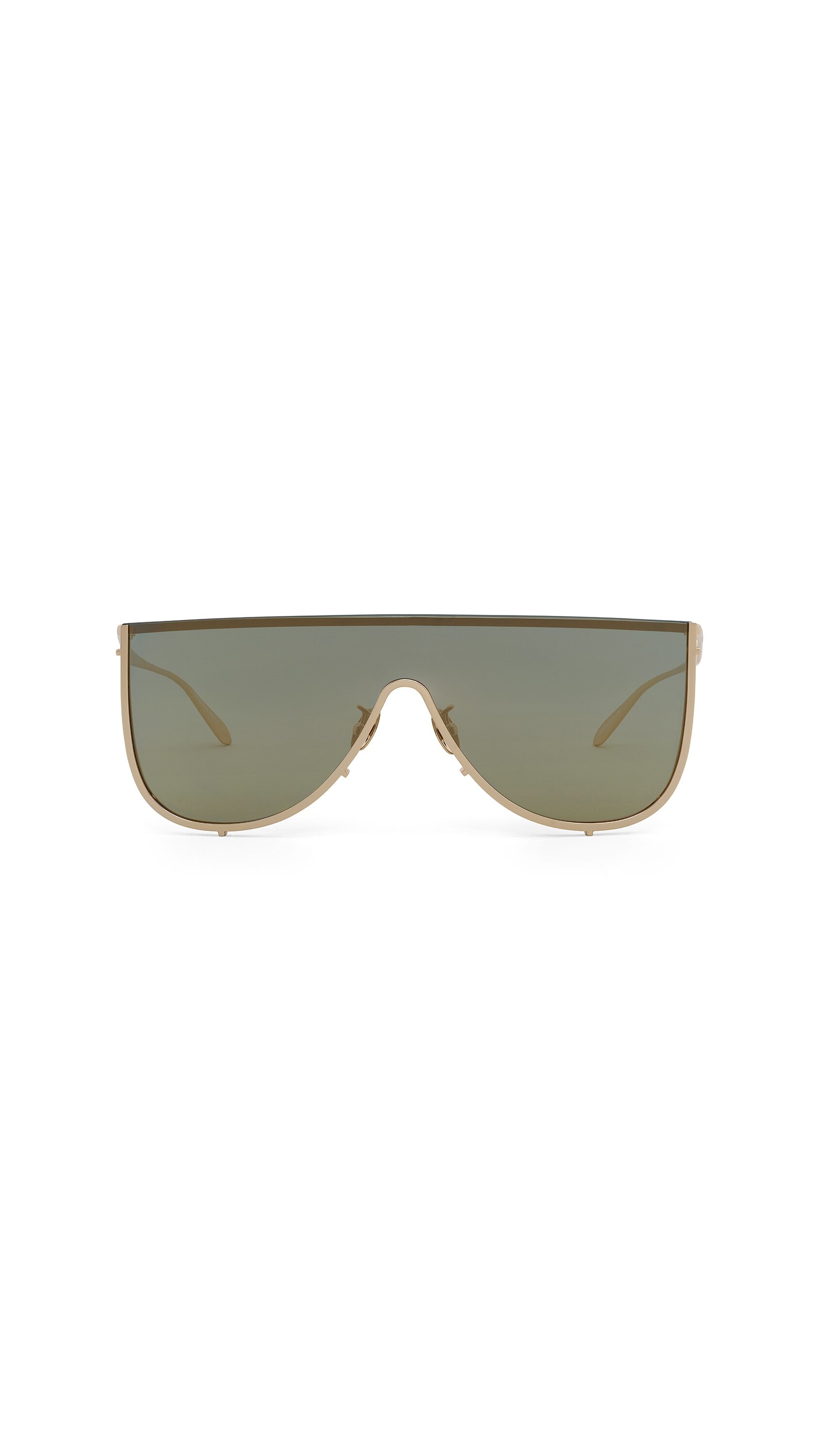 ALAÏA YELLOW GOLD METALS MASK SUNGLASSES IN METAL | ALAÏA US