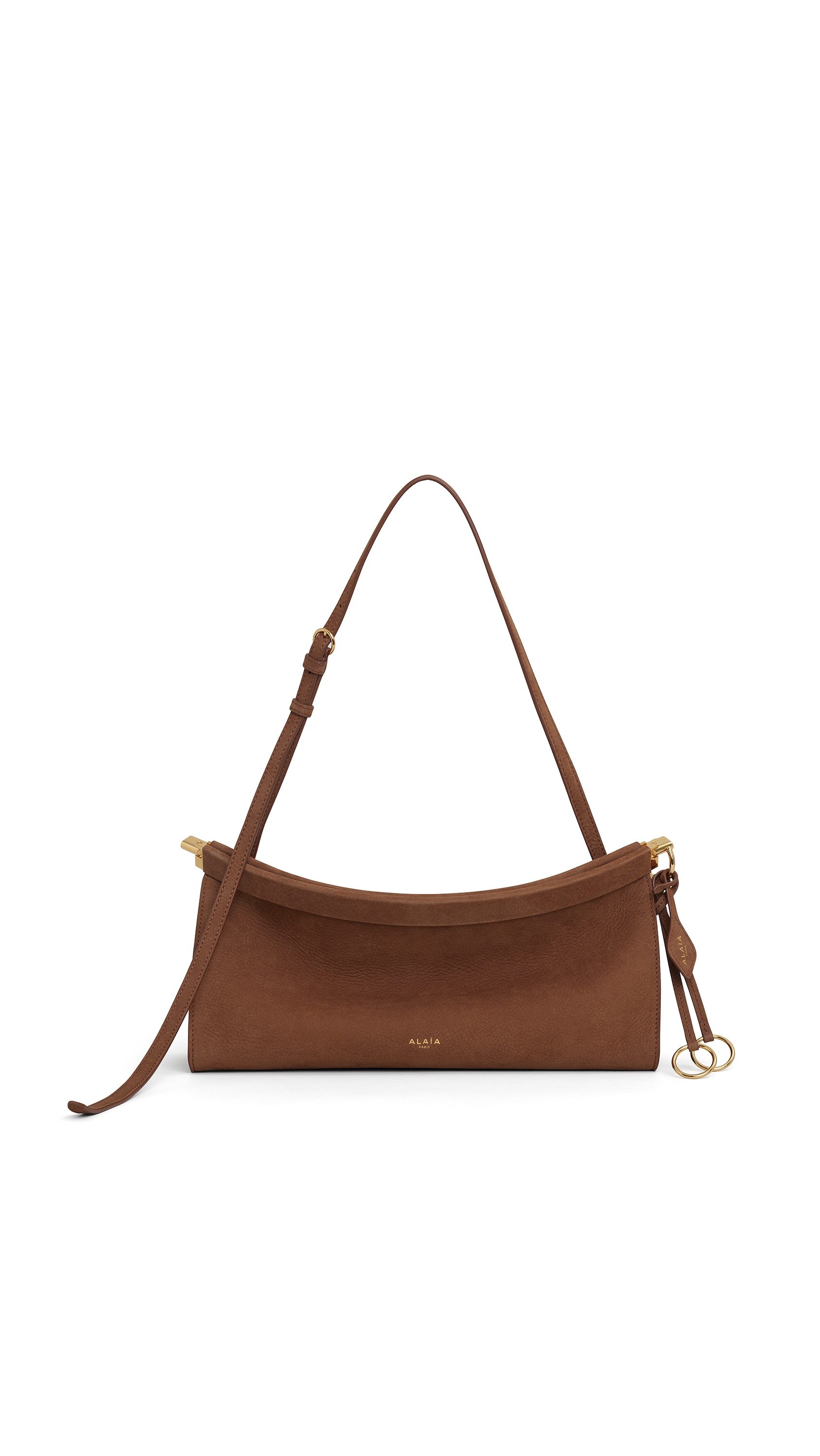 ALAÏA BROWN LE CLICK EAST WEST MEDIUM BAG IN NUBUCK | ALAÏA US