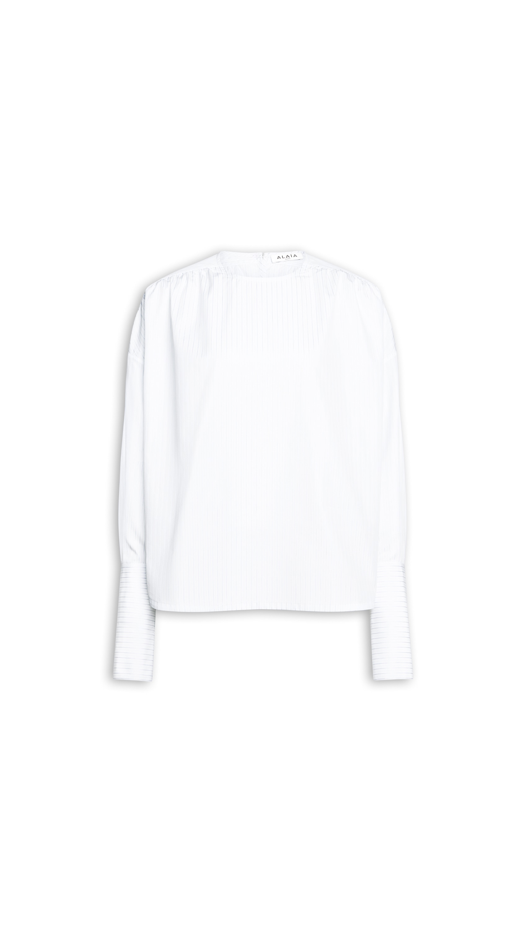 RUCHED POPLIN BLOUSE