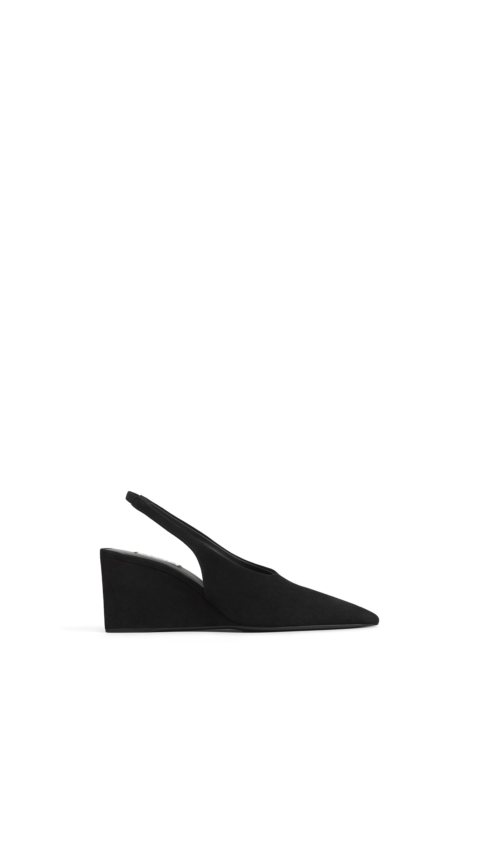 CUBE WEDGE SLINGBACKS IN SUEDE