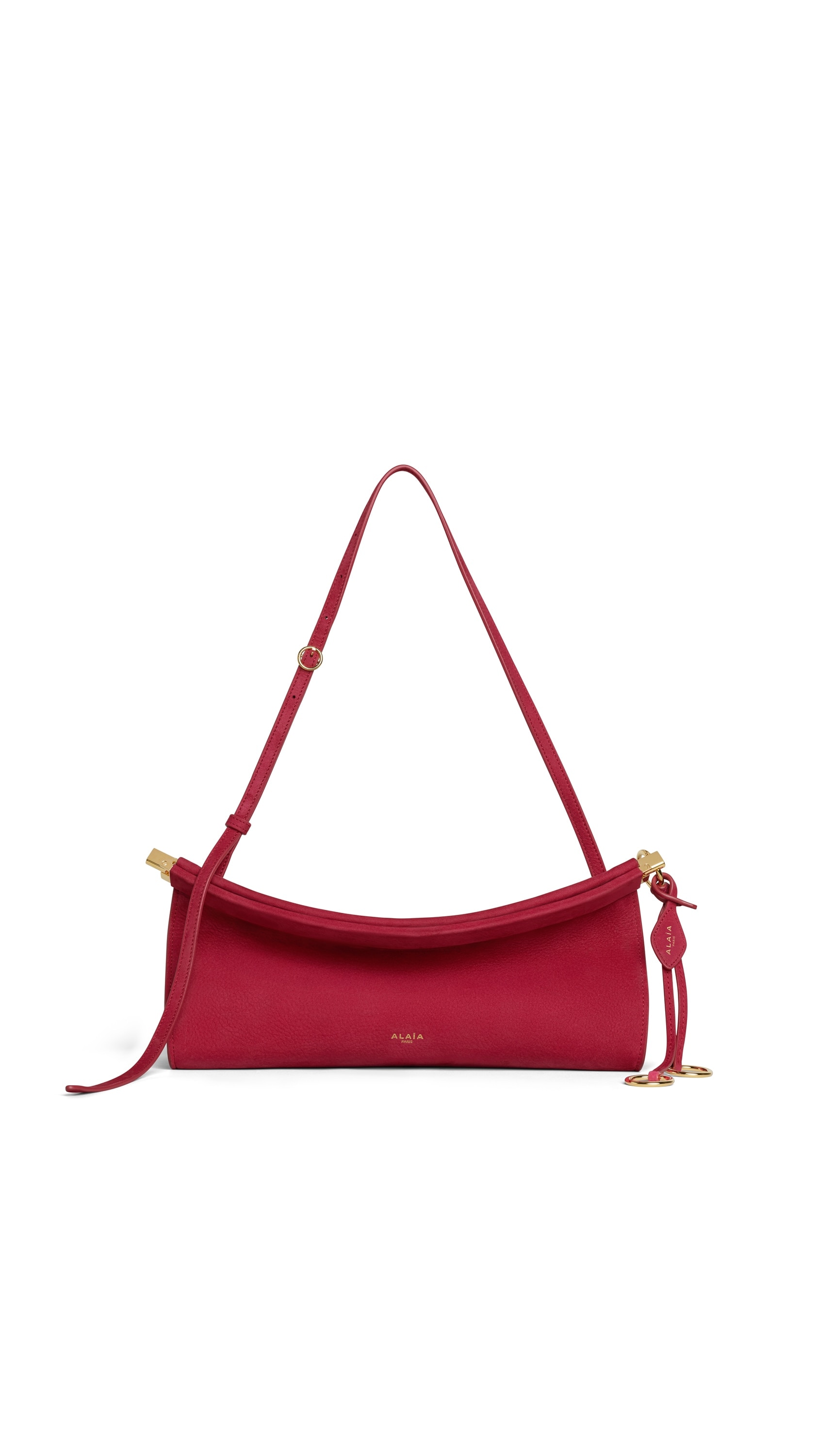 ALAÏA RASPBERRY LE CLICK EAST WEST MEDIUM BAG IN NUBUCK | ALAÏA US