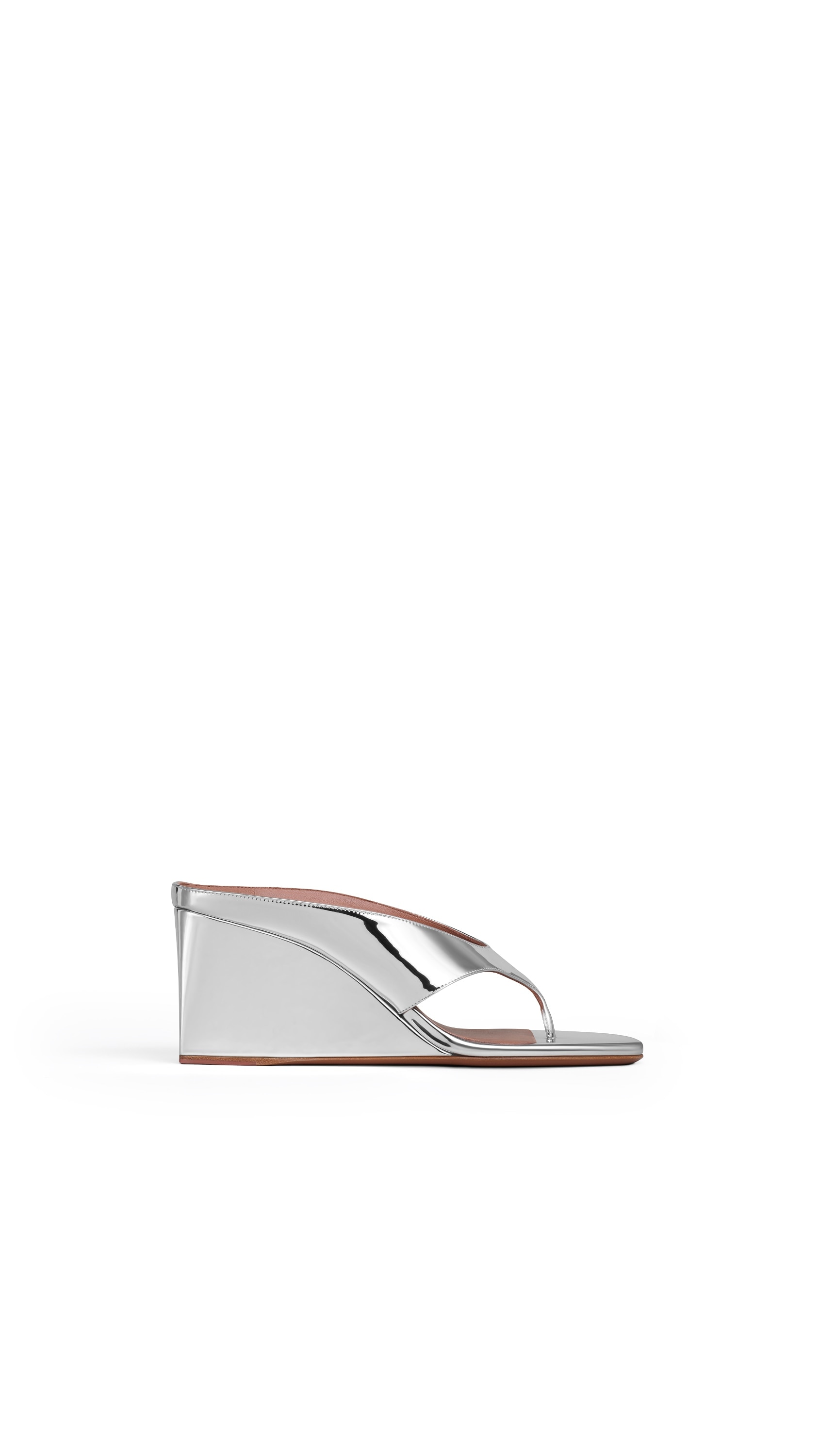 CUBE THONG MULES IN MIRROR FABRIC