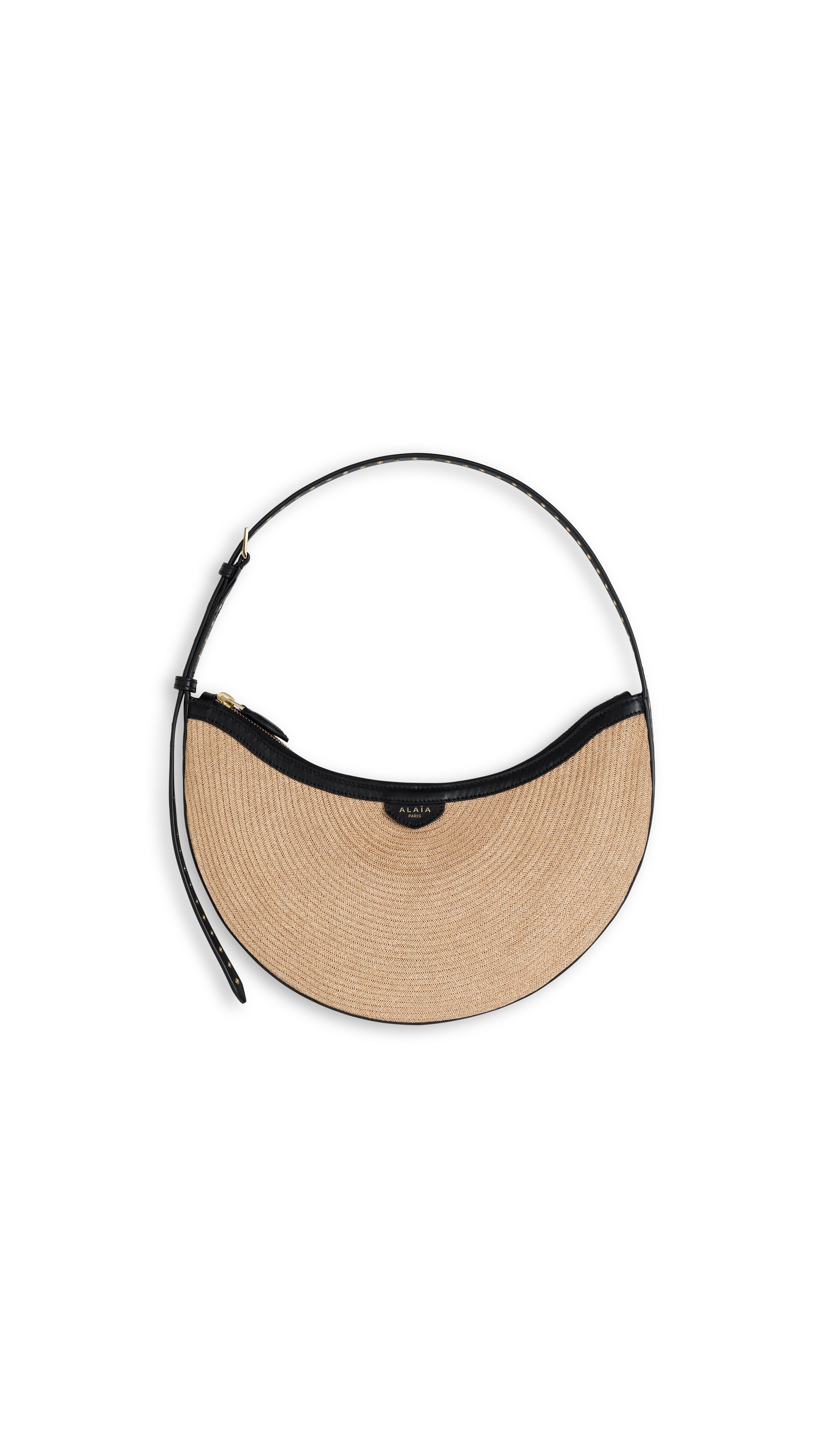 ALAÏA NATURAL ONE PIECE DEMI LUNE BAG IN PAPER STRAW | ALAÏA US