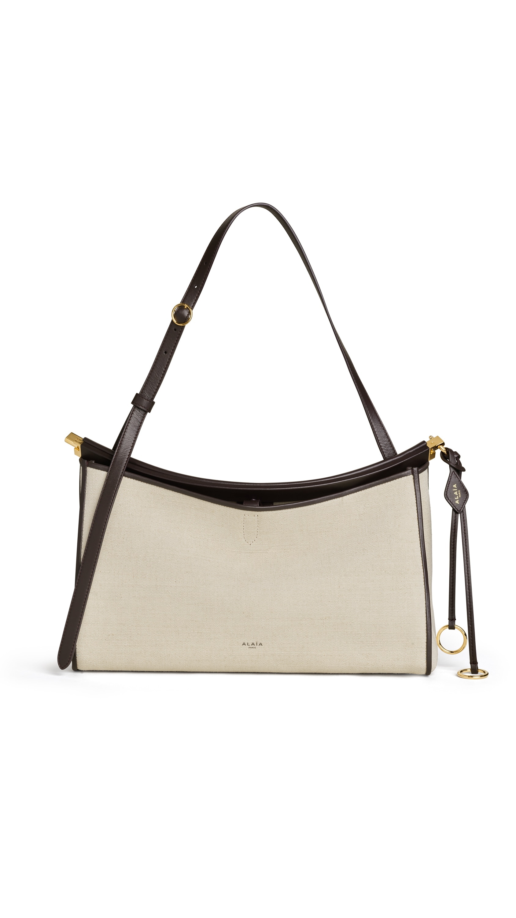 ALAÏA NATURAL LE CLICK POCKET 35 BAG IN CANVAS | ALAÏA US