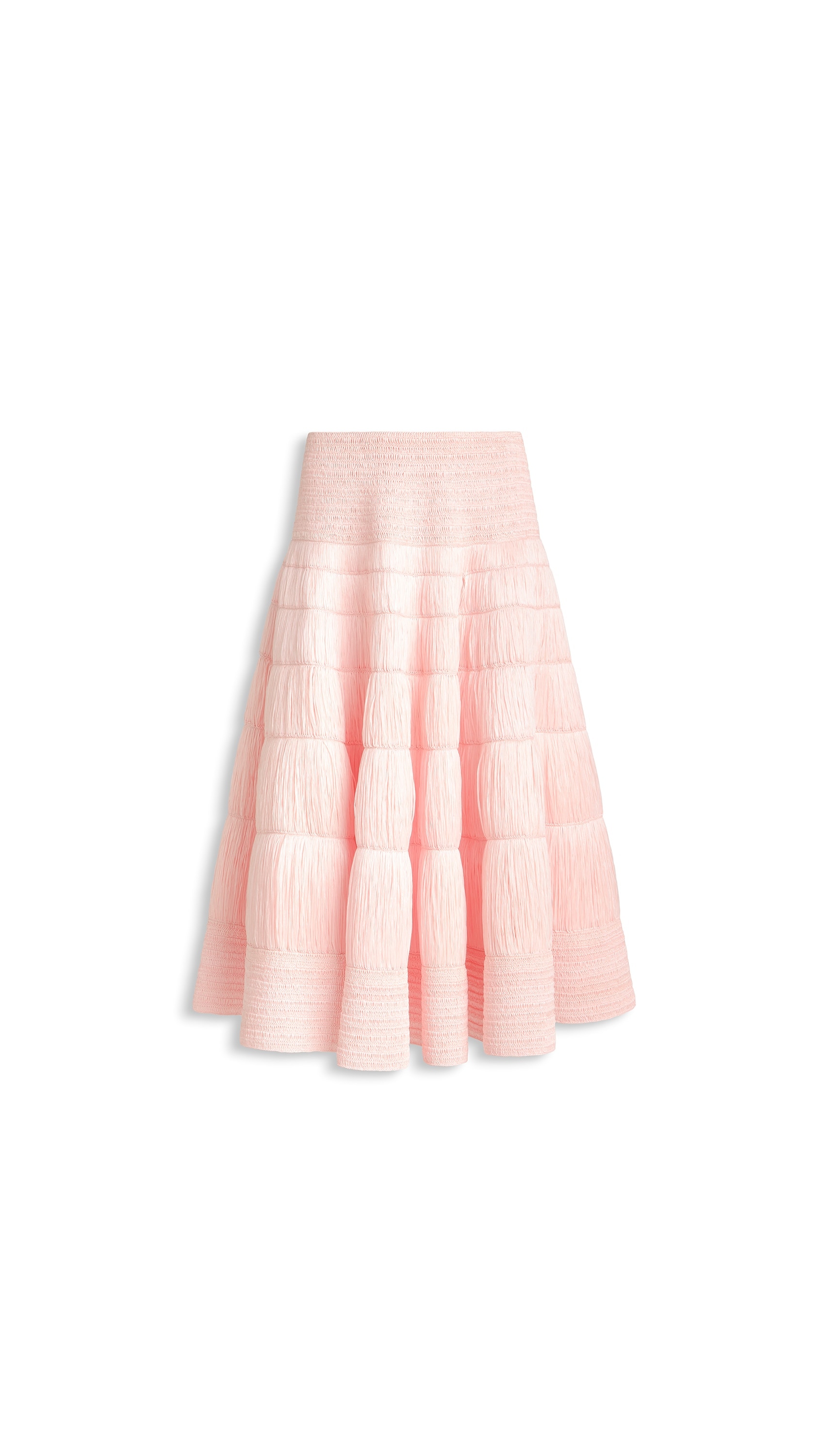 ALAÏA Rose Pale RAFFIA SKIRT | ALAÏA PL