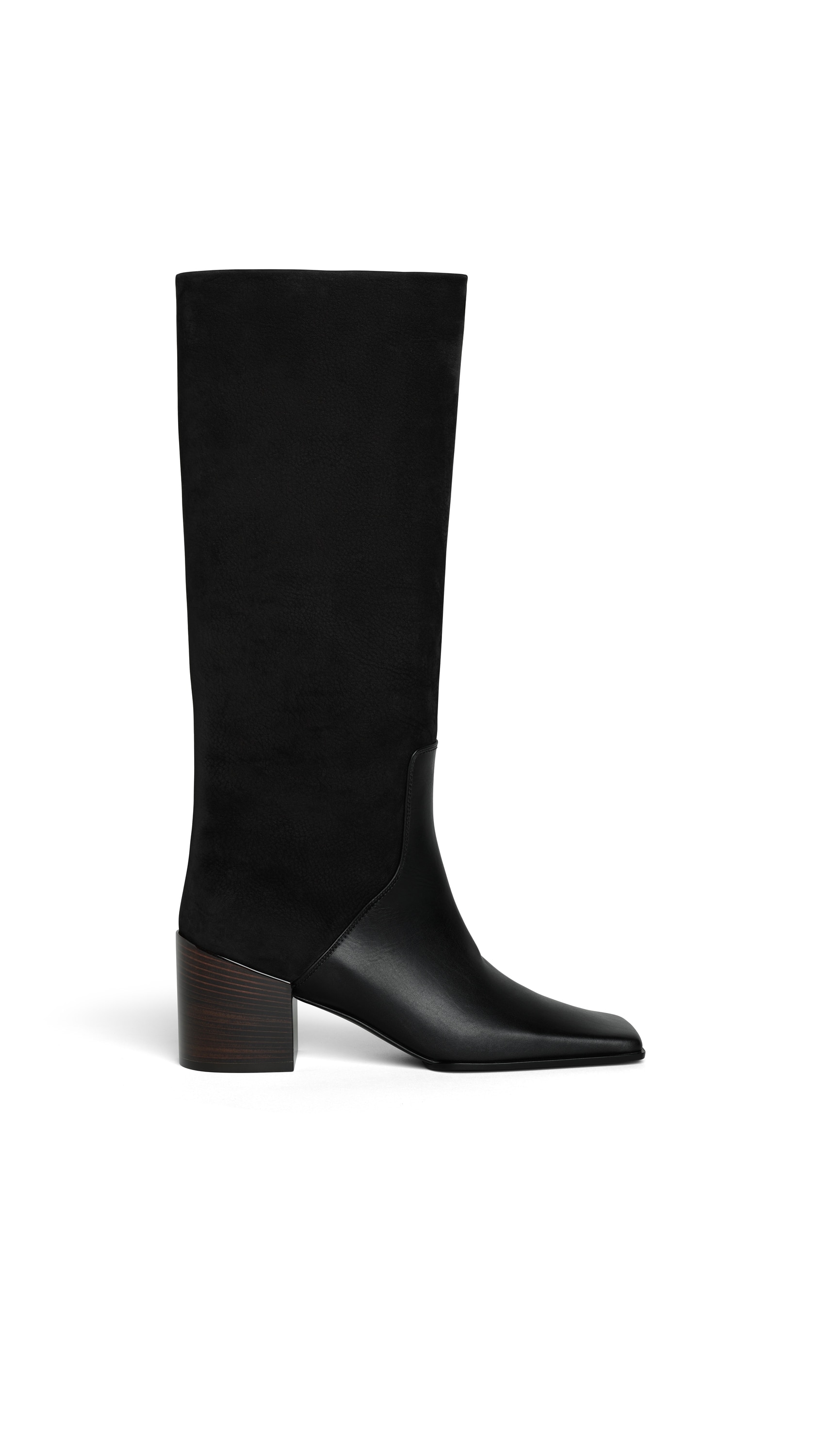 希少　ALAIA レザーロングブーツ　ビンテージ　アズディン・アライア　マドンナ ALAÏA BLACK SQUARE KNEE BOOTS IN LEATHER | ALAÏA US