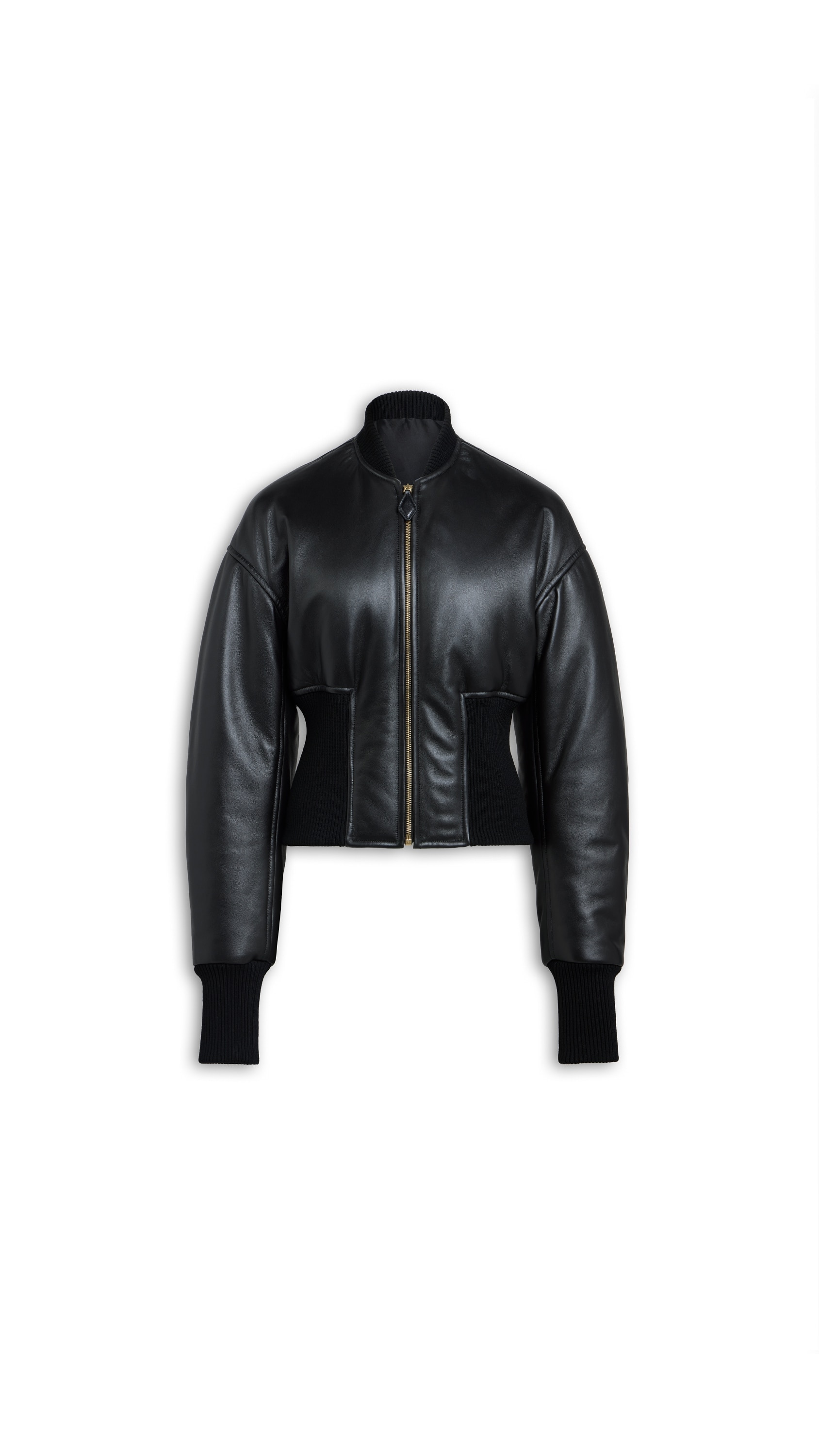 ALAÏA レザー シンチボンバー ブラック | ALAÏA JP