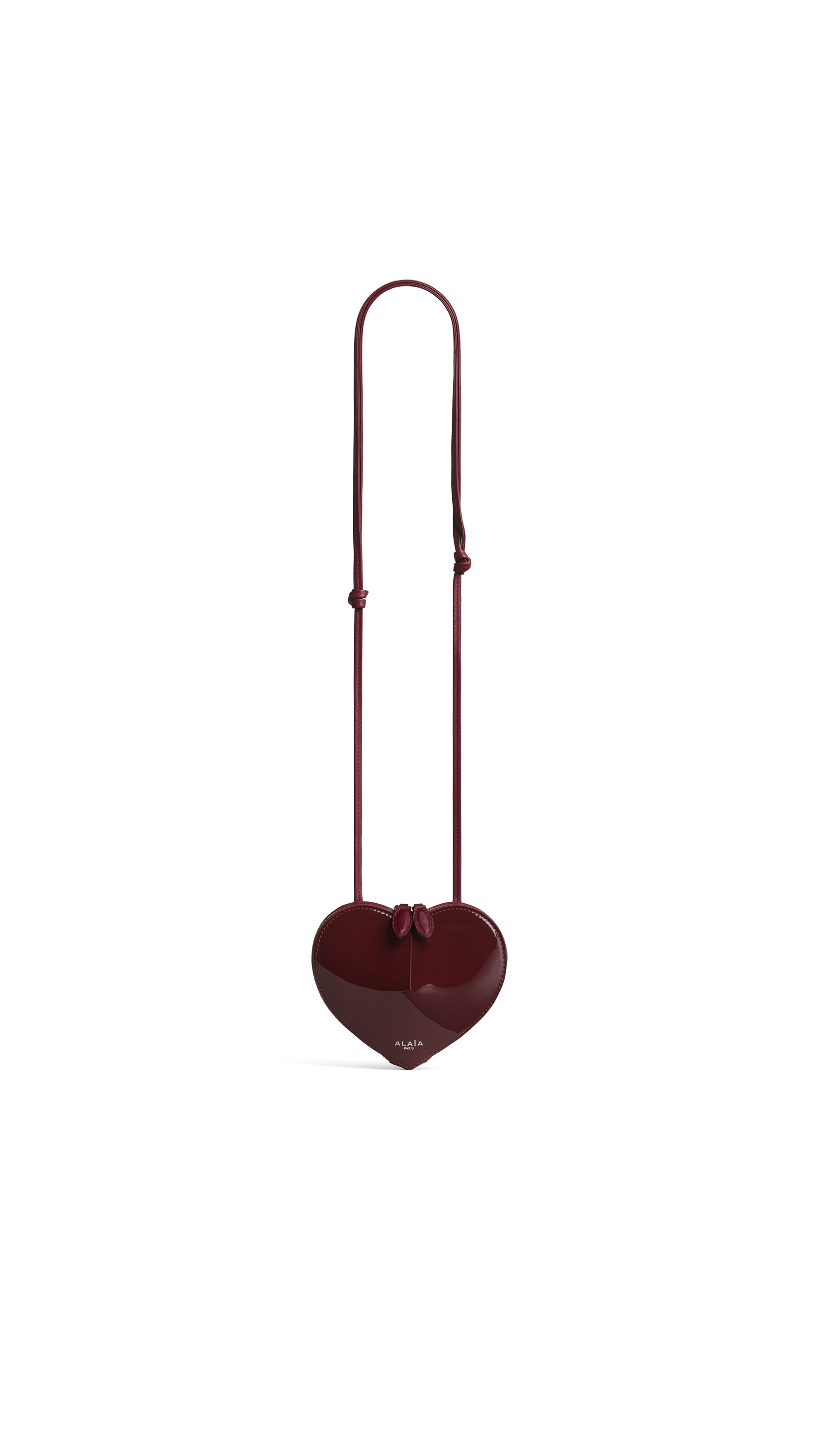 ALAÏA GARNET RED LE CŒUR SMALL BAG IN PATENT LEATHER | ALAÏA US