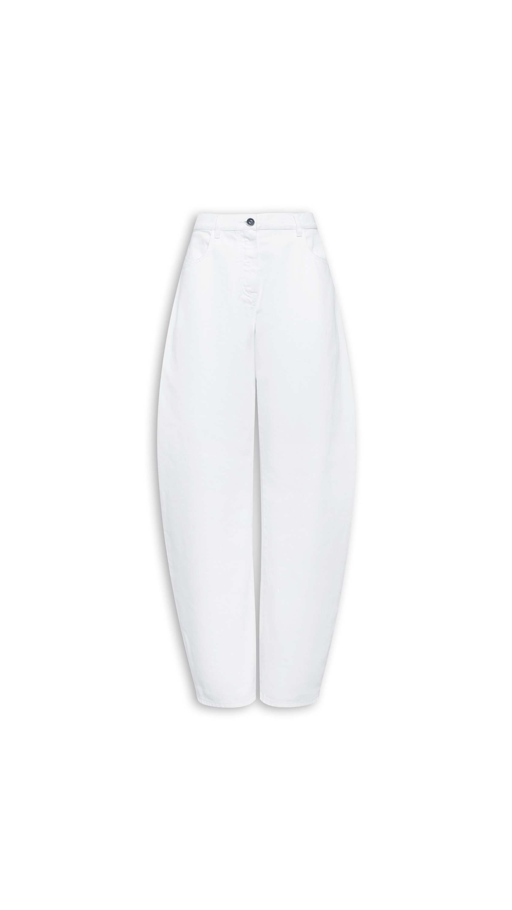 ALAÏA WHITE LOW-WAIST ROUND JEANS | ALAÏA US
