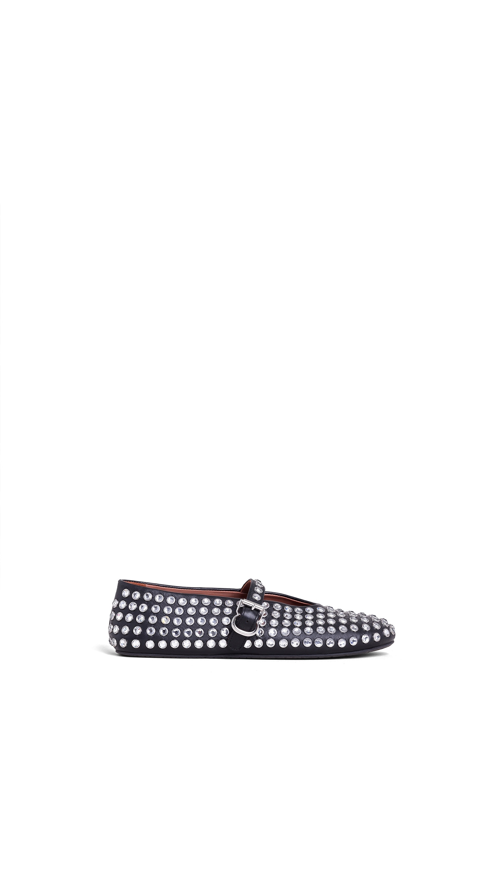 ALAÏA ラインストーン ラムスキン製バレリーナ ブラック | ALAÏA JP