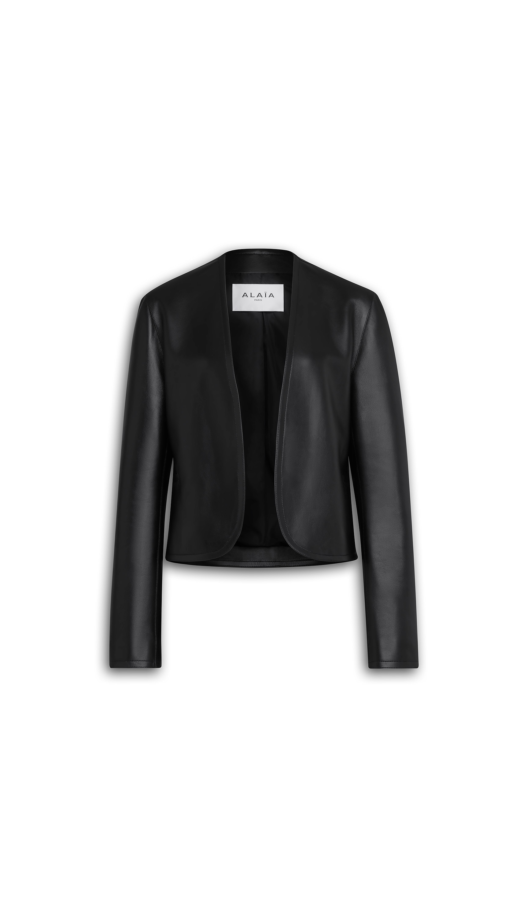 ROUND LEATHER BLAZER