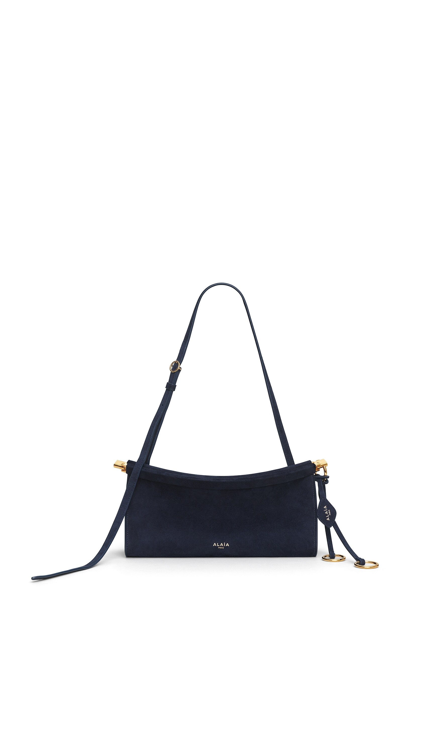 ALAÏA MIDNIGHT LE CLICK EAST WEST SMALL BAG IN SUEDE | ALAÏA US