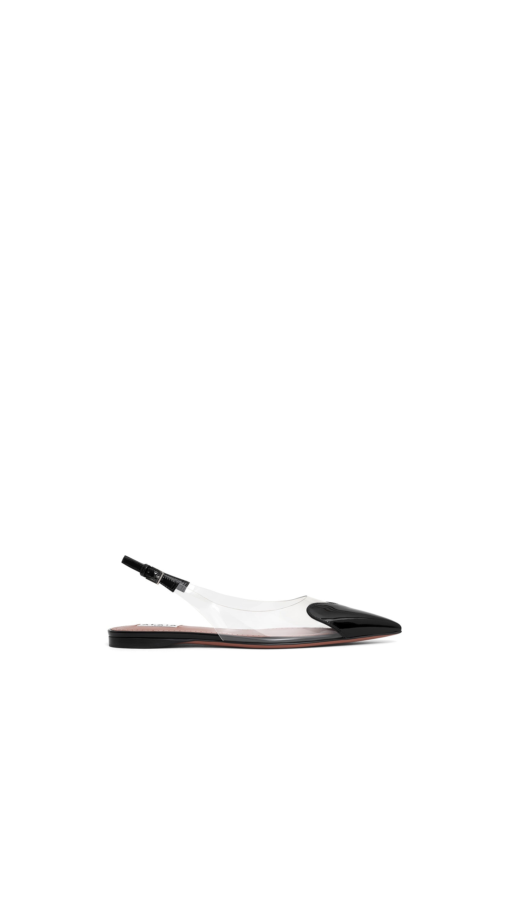 ALAÏA BLACK LE CŒUR FLAT SLINGBACKS IN PATENT CALFSKIN | ALAÏA US