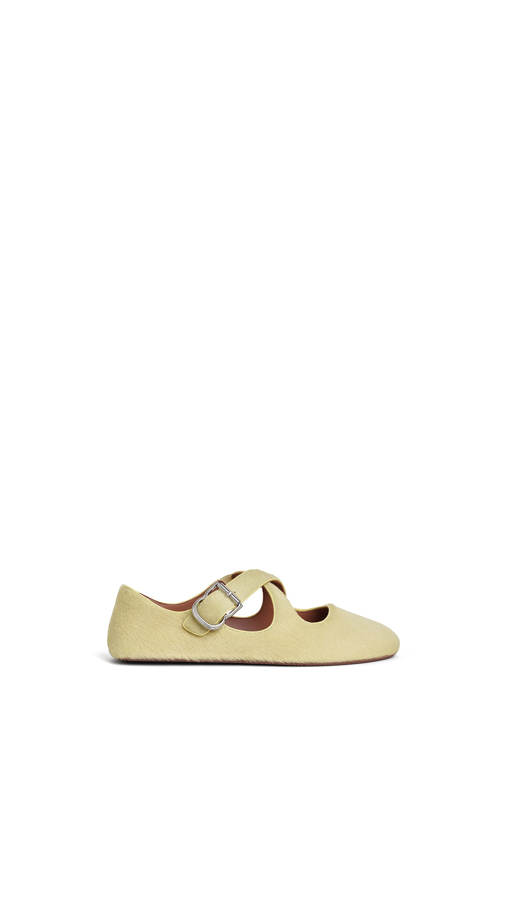 CRISS CROSS BALLET FLATS IN HAIRCALF