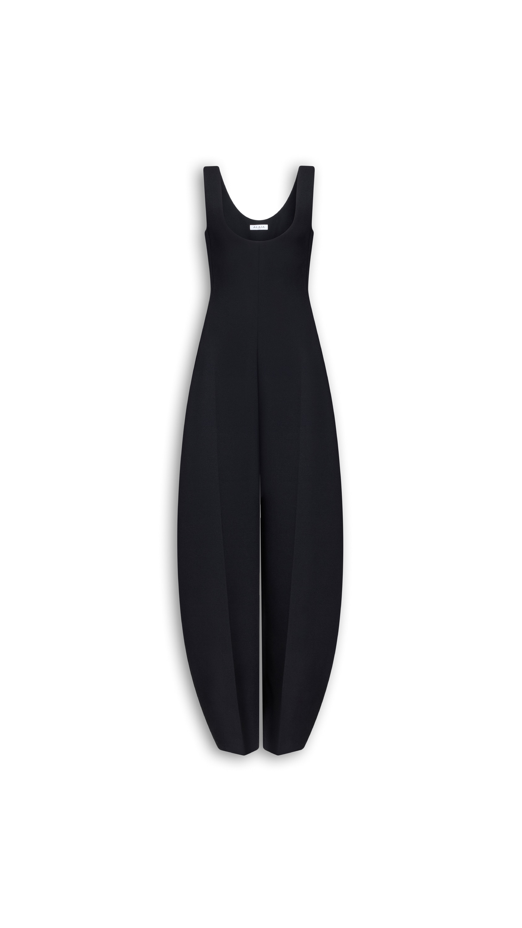 ROUND CREPE WOOL JUMPSUIT
