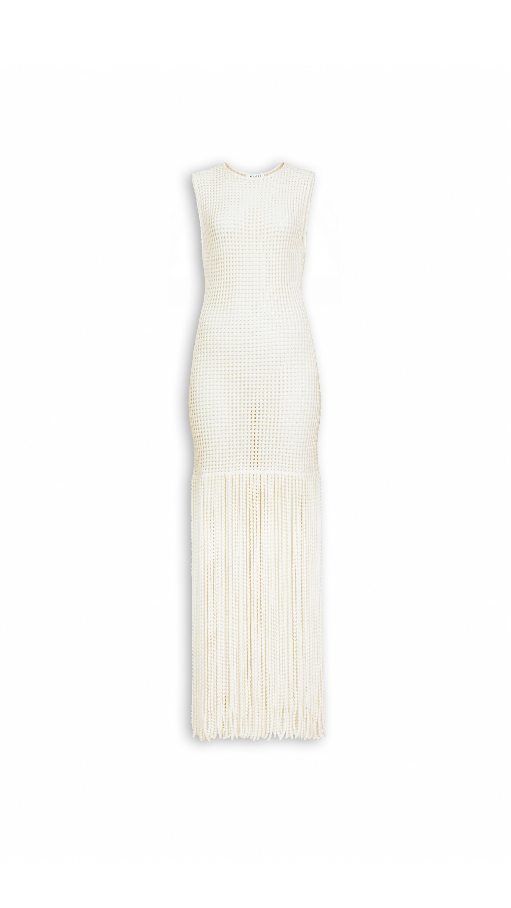 FRINGED BEADED KNIT DRESS