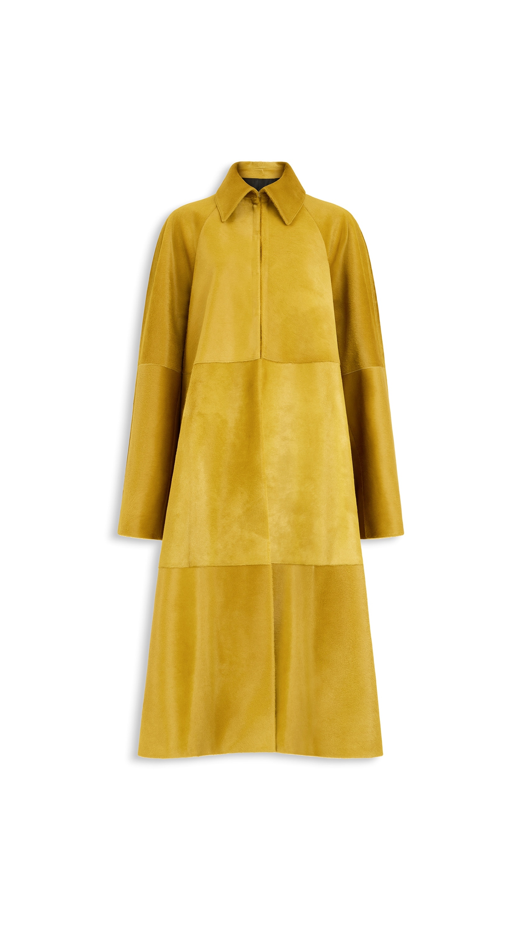 ALAÏA PALE GREEN PONY CALFSKIN LONG A-LINE COAT | ALAÏA NL