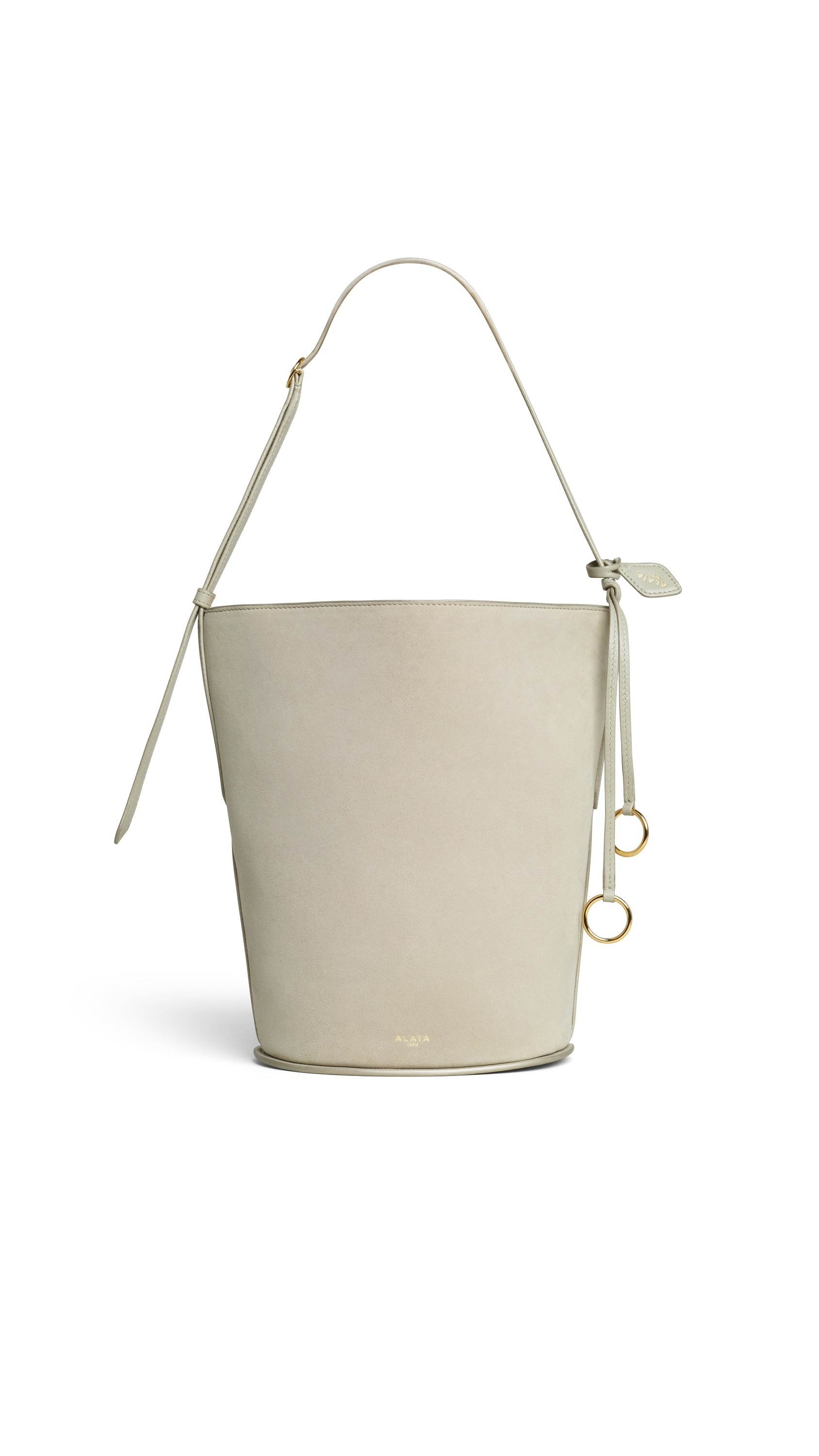 HIP SMALL BUCKET BI-MATERIAL BAG IN LEATHER