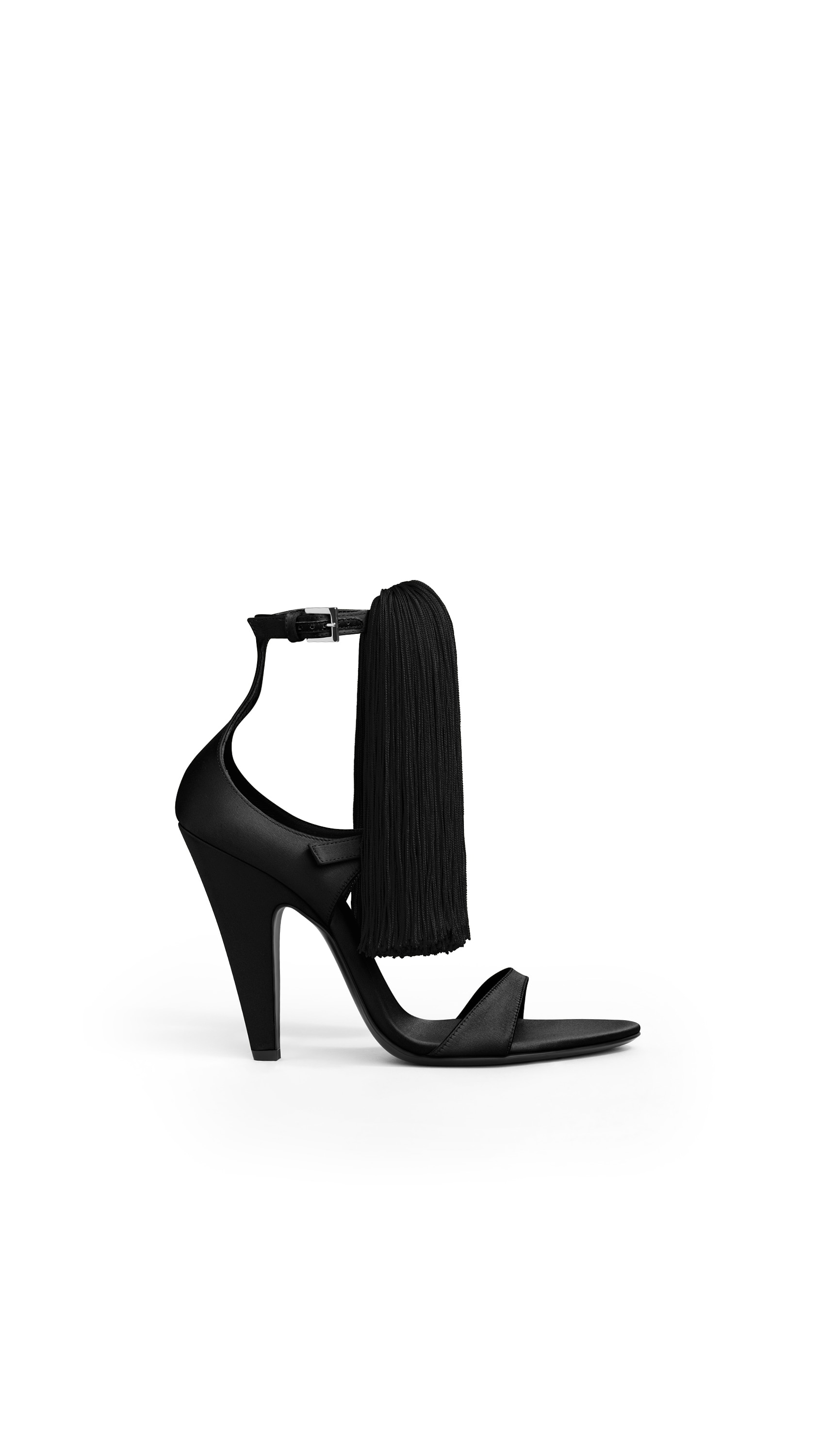 TASSEL SANDALS IN SATIN