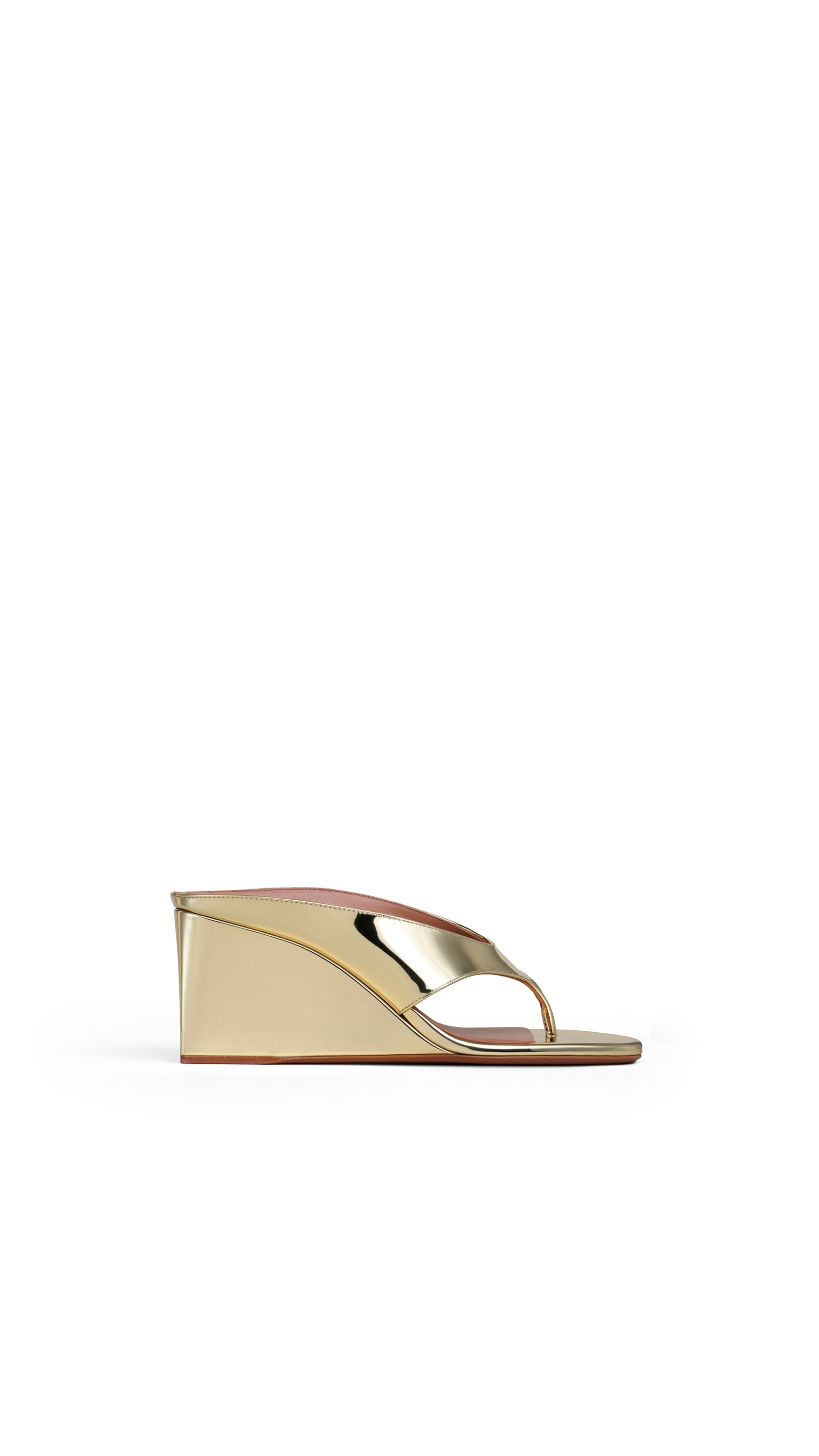 CUBE THONG MULES IN MIRROR FABRIC