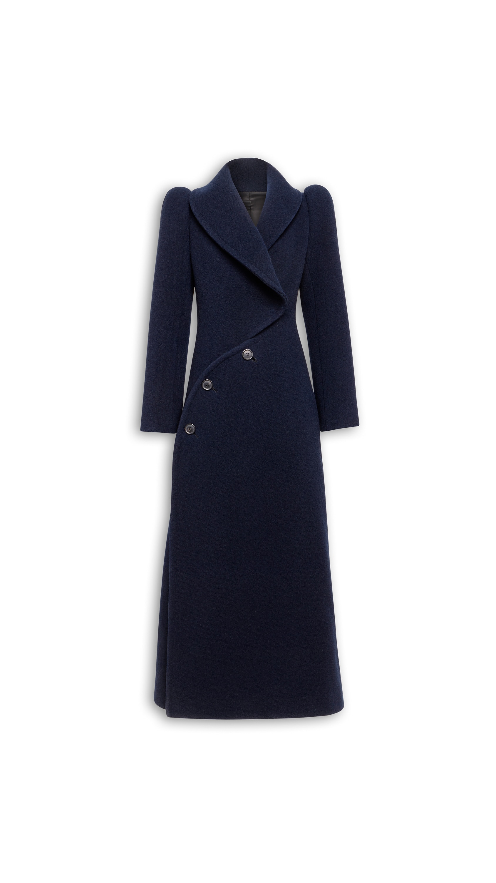 WOOL CURVED COAT
